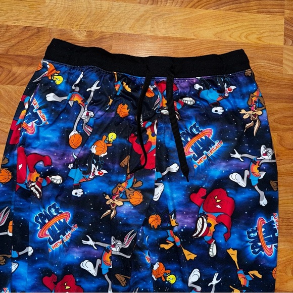 Space Jam New Legacy Lounge Blue Sleep Men's XXL Pajama Pants Thin Stretch AOP - Picture 2 of 11